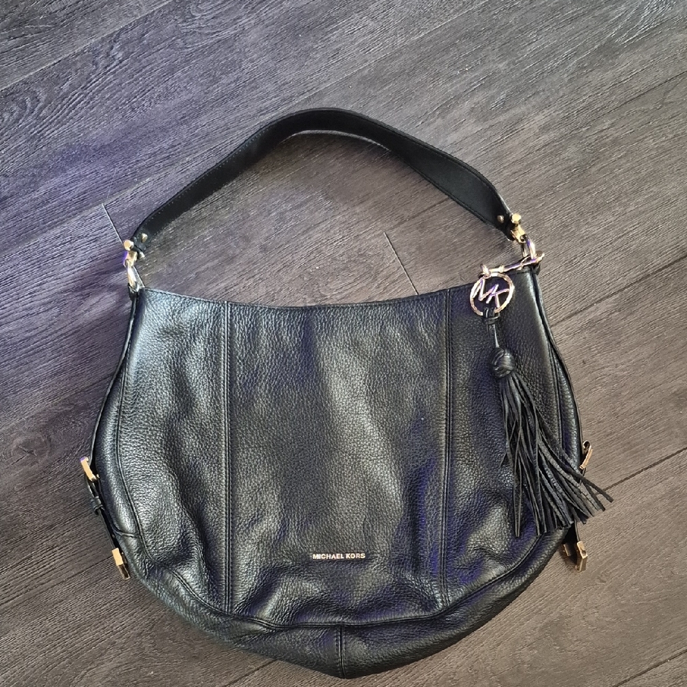 Michael Kors Black Leather Hobo Shoulder Bag